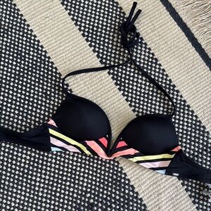 Colorful Striped Women's Bikini Top